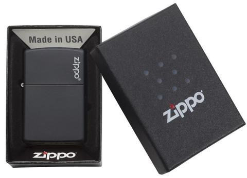 Zippo Black Matte with Zippo Logo Pocket Lighter Zippo